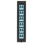 FSP Adapter Panel, 12-Fiber, LC Duplex, Loadedwith 6 Adapters, Zircon Sleeves, Aqua.