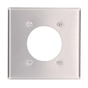 2-Gang Flush Mount 2.15-Inch Diameter, Device Receptacle Wallplate, Standard Size, Device Mount, Aluminum