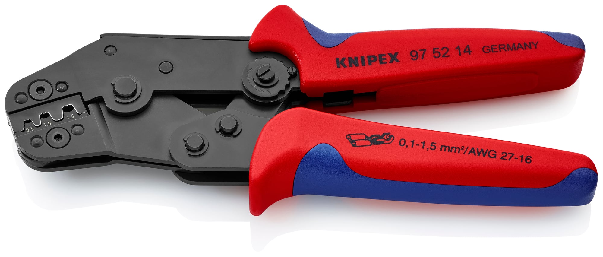 Crimping Pliers For Non-Insulated Open Plug-Type Connectors (Plug Width 2.8 and 4.8 mm), 7 1/2 in.