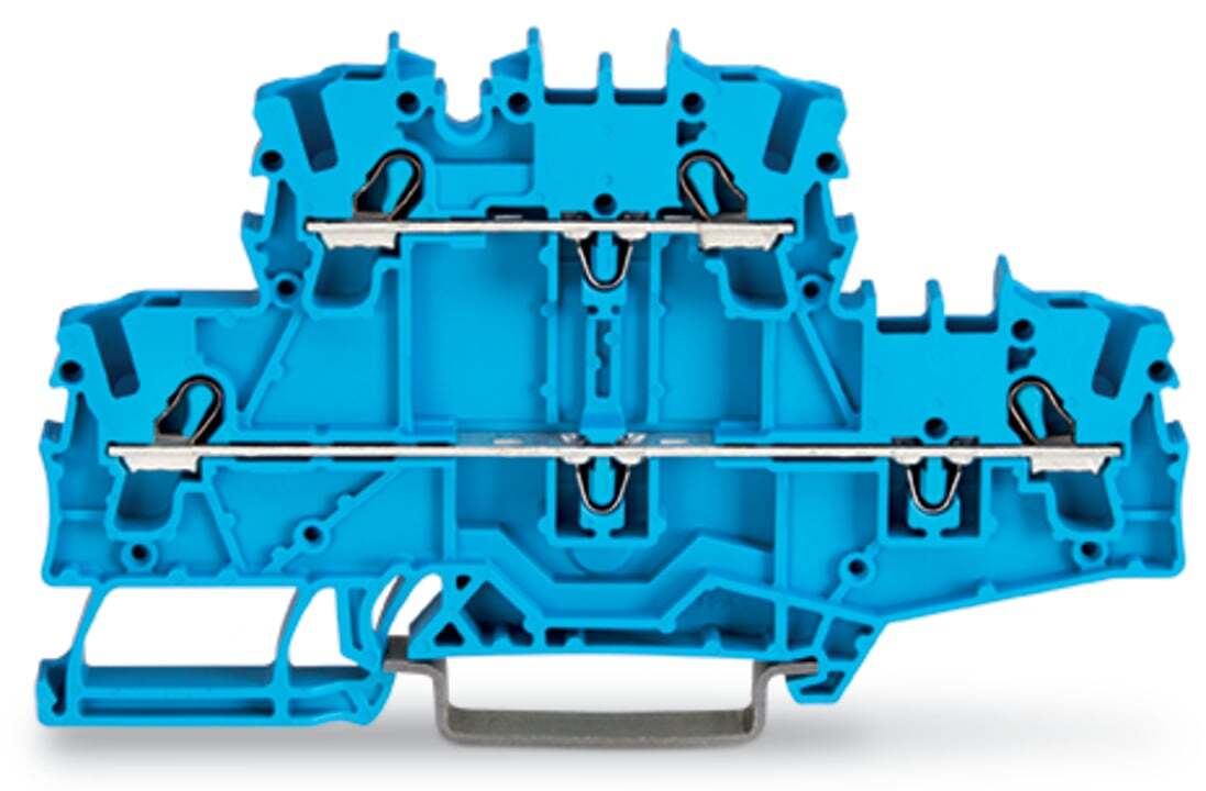 Double-deck terminal block; Through/through terminal block; N/N; without marker carrier; for Ex e II and Ex i applications; for DIN-rail 35 x 15 and 35 x 7.5; 2.5 mm; Push-in CAGE CLAMP; 2,50 mm; blue