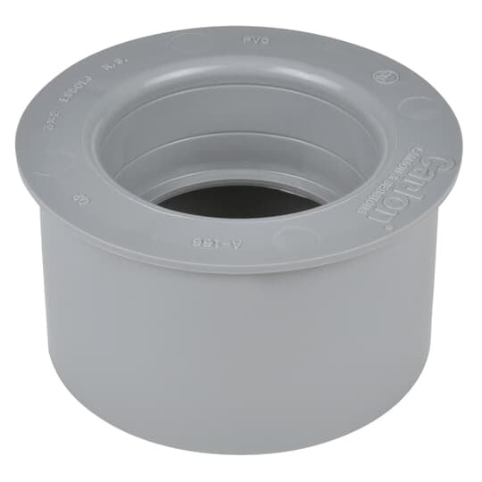 Reducer Bushing, Size 4 Inches x 3 Inches, Length 1-15/16 Inch, Material PVC, Color Gray, For use with Schedule 40 and 80 Conduit