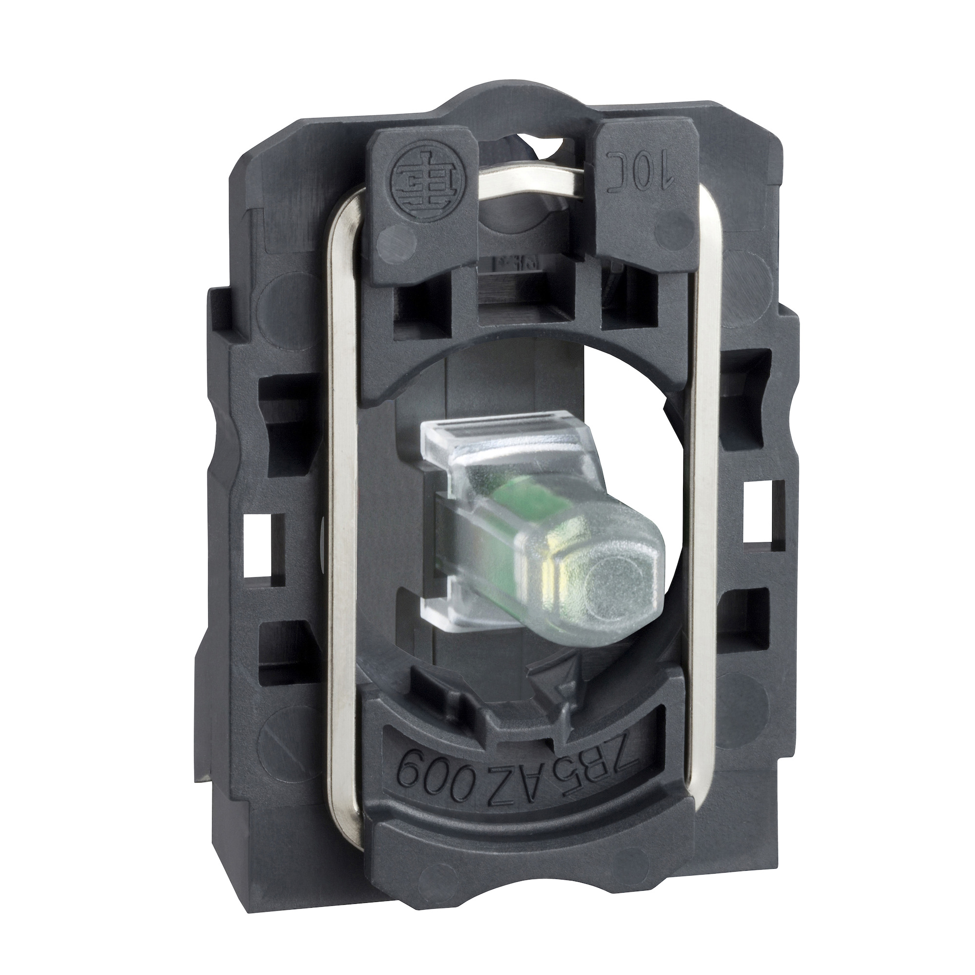 Complete body/light block assembly, Harmony XB5, XB4, orange light with body/fixing collar integral LED 12 V