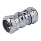 Compression Coupling, Concrete Tight, Conduit Size 1/2 Inch, Length 1.660 Inches, Material Zinc Plated Steel, For use with EMT Conduit