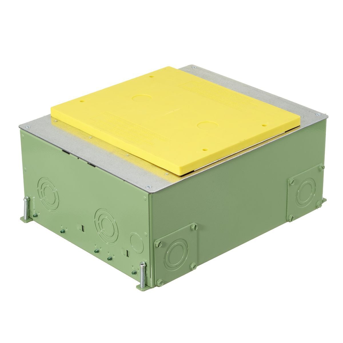 SystemOne ETERNAL Series Concrete Floorboxes, Galvanized Stamped Steel Box, Recessed, 8/10-Gang CFB E-Series Box for Rectangular Covers, 5.59" Minimum Depth of Pour, Corrosion Resistant Paint