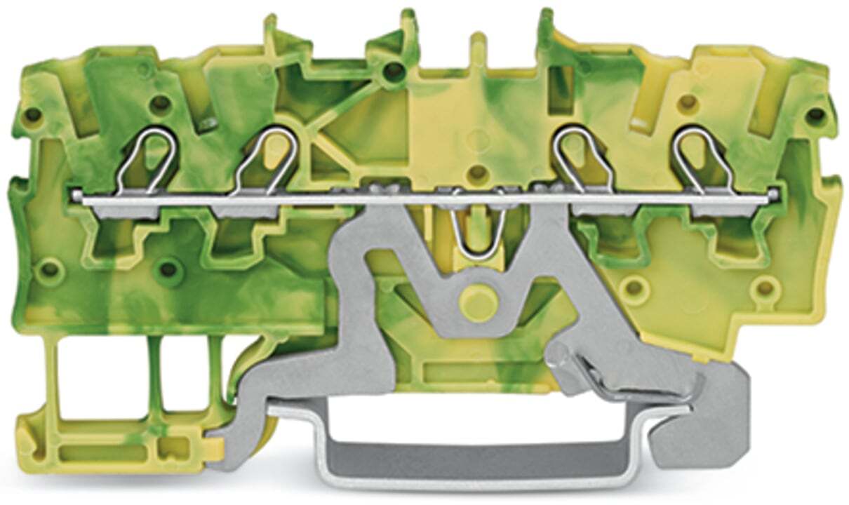 4-conductor ground terminal block; 1 mm; suitable for Ex e II applications; side and center marking; for DIN-rail 35 x 15 and 35 x 7.5; Push-in CAGE CLAMP; 1,00 mm; green-yellow
