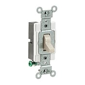 20-Amp, 120/277-Volt, Toggle Single-Pole AC Quiet Switch, Commercial Grade, Grounding, Light Almond