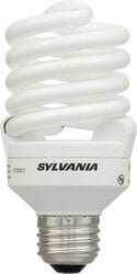 OBS26353 T2 23W Compact Fluorescent Full Half Spiral with integral 120V ballast medium screw base, color temperature 2700K 80 CRI, 10,000 life