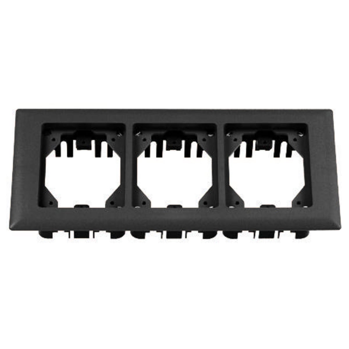 Concrete Floorboxes, Flush, Rectangular PVC Box Series, 3-Gang Non-Metallic Carpet Flange, Black