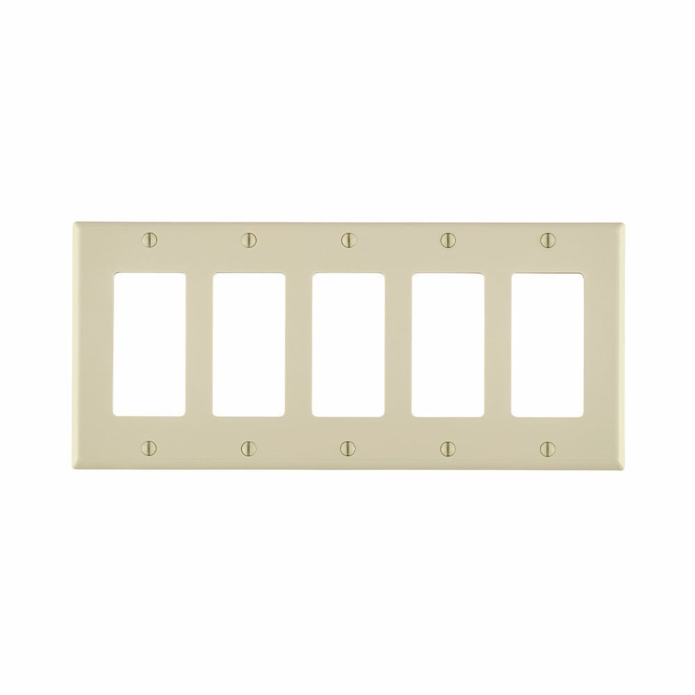  80423-NT5-Gang Decora/GFCI Device Decora Wallplate, Thermoset, Device Mount, Light Almond