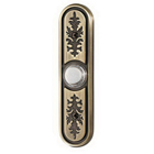 Lighted Textured Pushbutton, 1-1/8w x 4-3/4h in Antique Brass