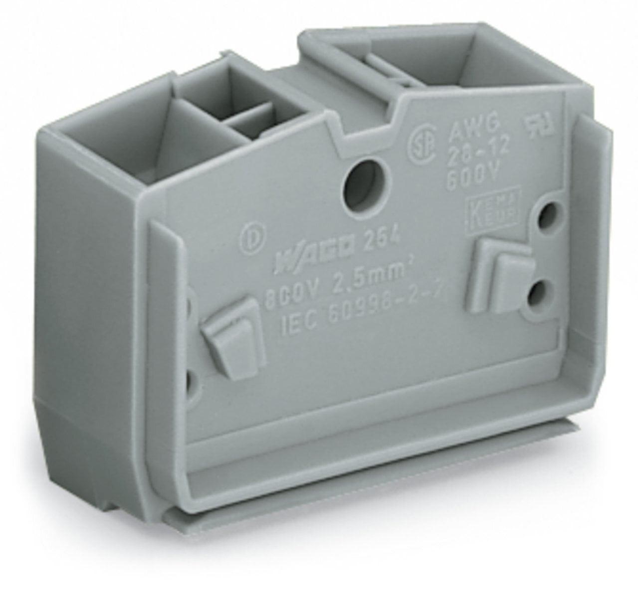 4-conductor center terminal block; without push-buttons; 1-pole; 2.5 mm; CAGE CLAMP; 2,50 mm; gray