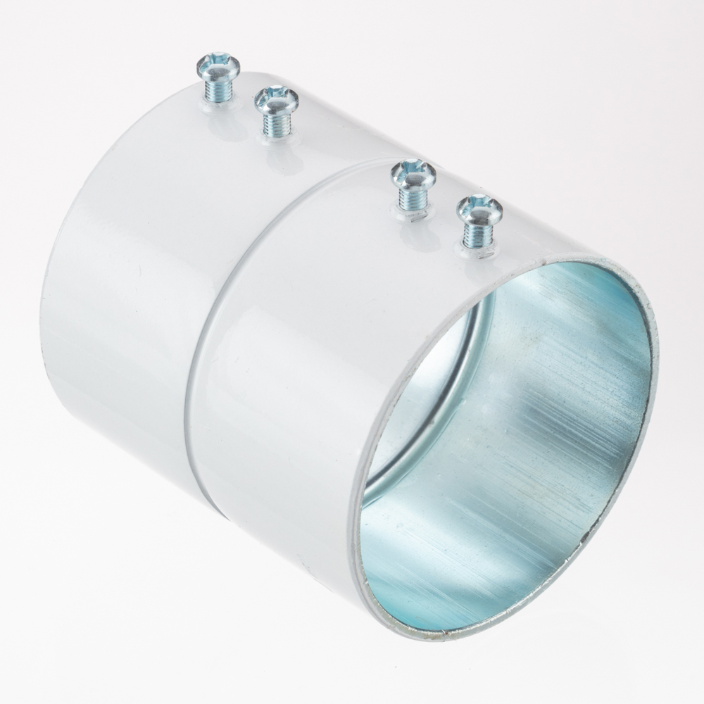 EMT Couplings, Color-Coded, Steel, White, Size 1/2"