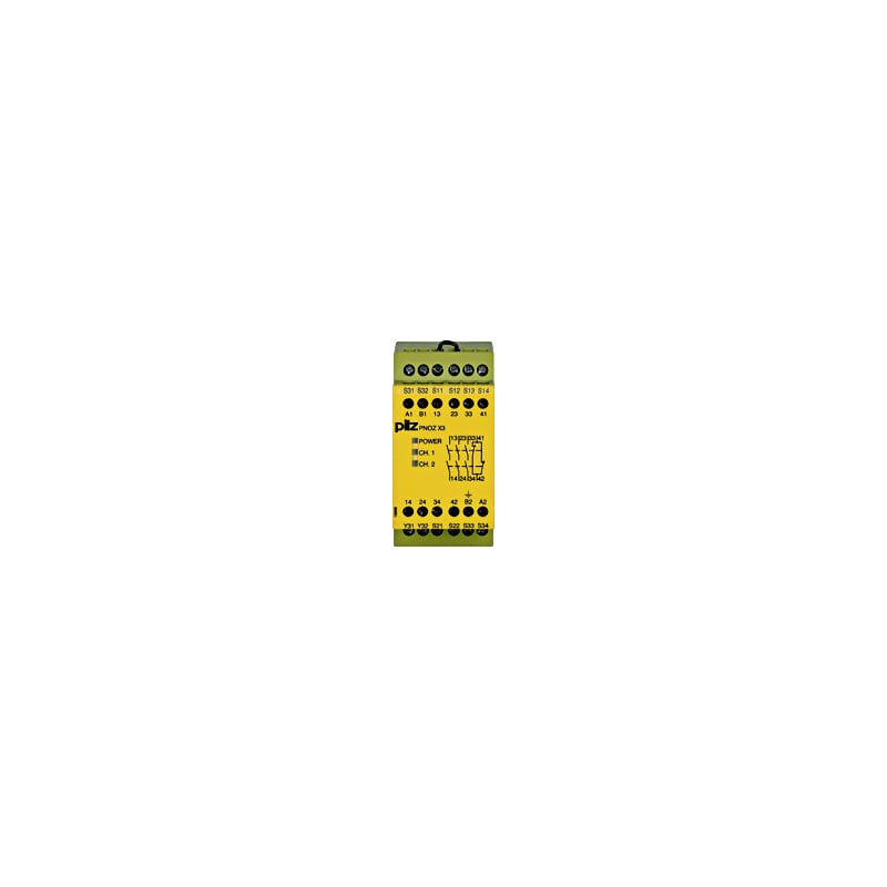 Safety Relay, 1/2-Channel Wiring with/without Detection of Shorts Across Contacts, 3 N/O, 1 N/C, 1 SC, Automatic/Monitored Start, UB 120 V AC/24 V DC, 45 mm, Screw Terminals Integrated, Monitoring of E-STOP, Safety Gates