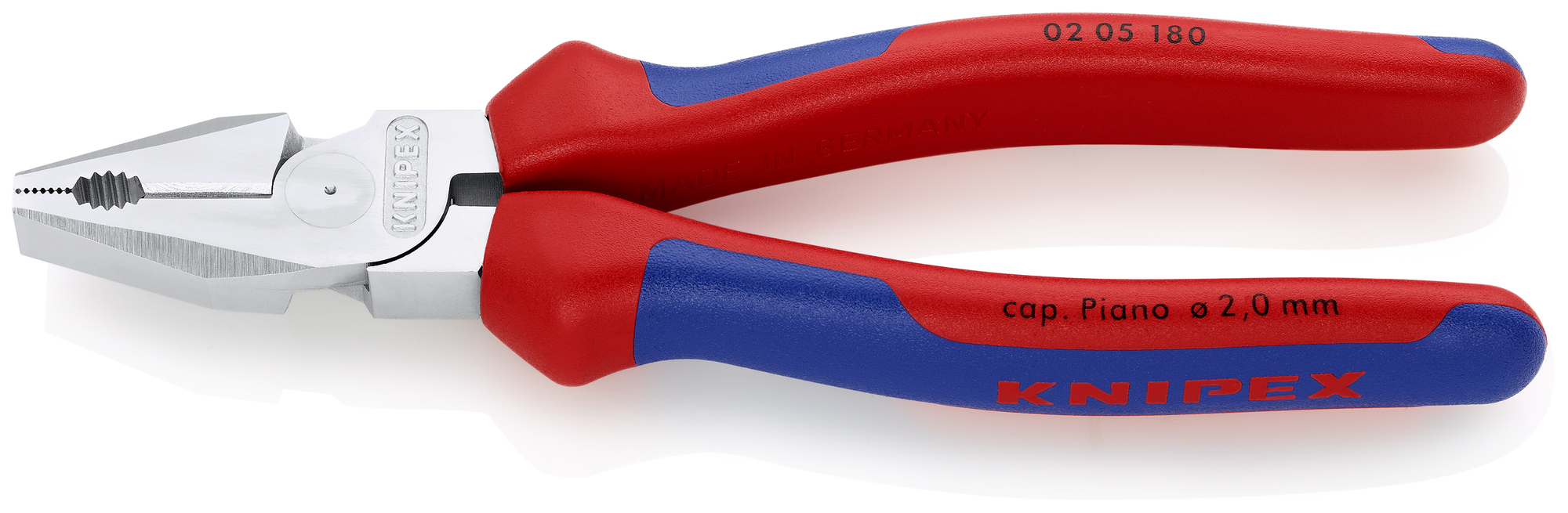 High Leverage Combination Pliers, 7 1/4 in., Multi-component, Chrome Plated