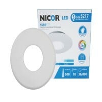 SureFit 5.25 in. Round Ultra Slim Surface Mount LED Downlight in White, 2700K