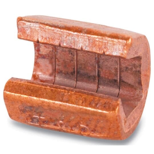 Copper C-Tap for 600V Applications, Wire Range Main: 14-12, Branch 16-14, Length 5/16 Inch, Height 5/16 Inch, Plain Finish, Die Code 21, Die Color Code Red