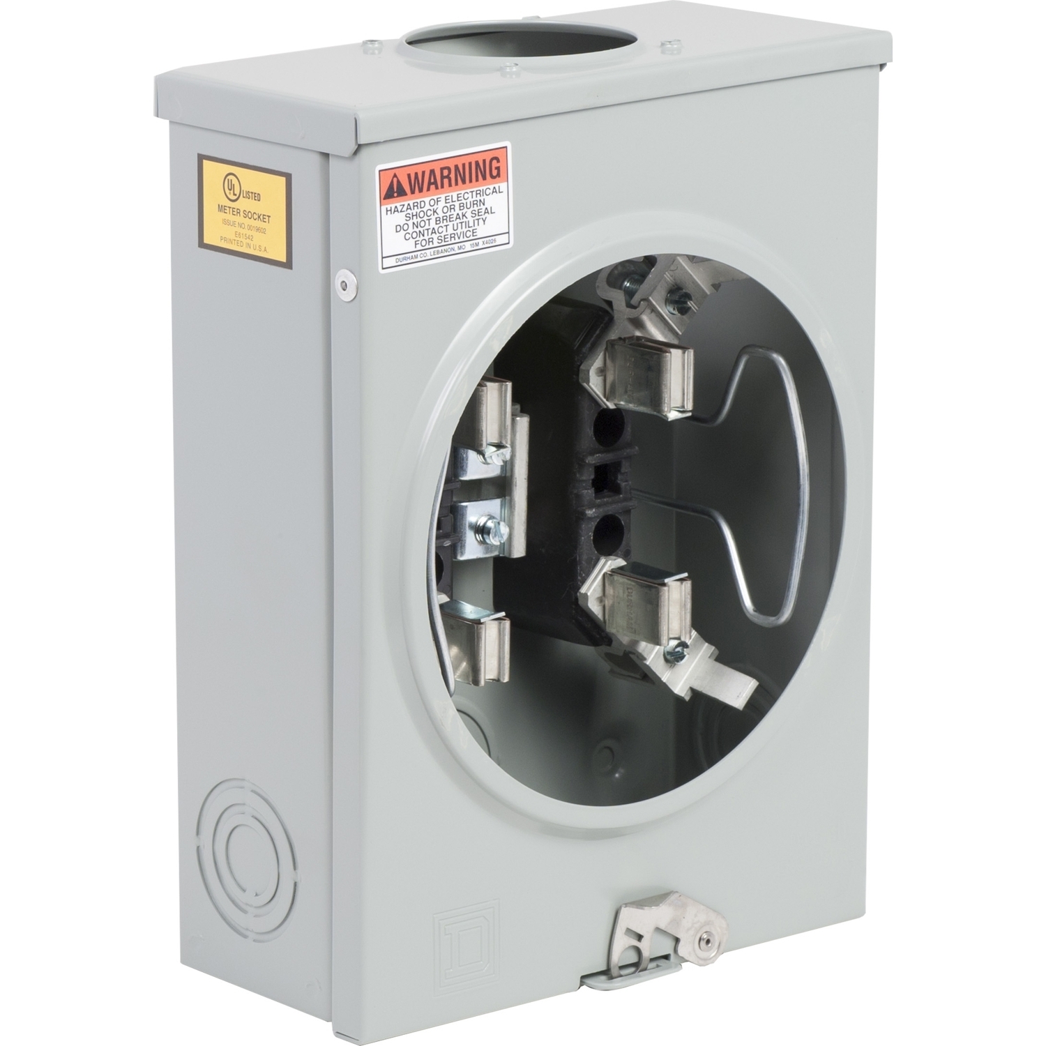 UTZRS101CFL Individual Meter Socket, Ringless, 125 Amp, OH, UG, 4 Jaw, No Bypass, 1 Phase, 600V, 3 Wire