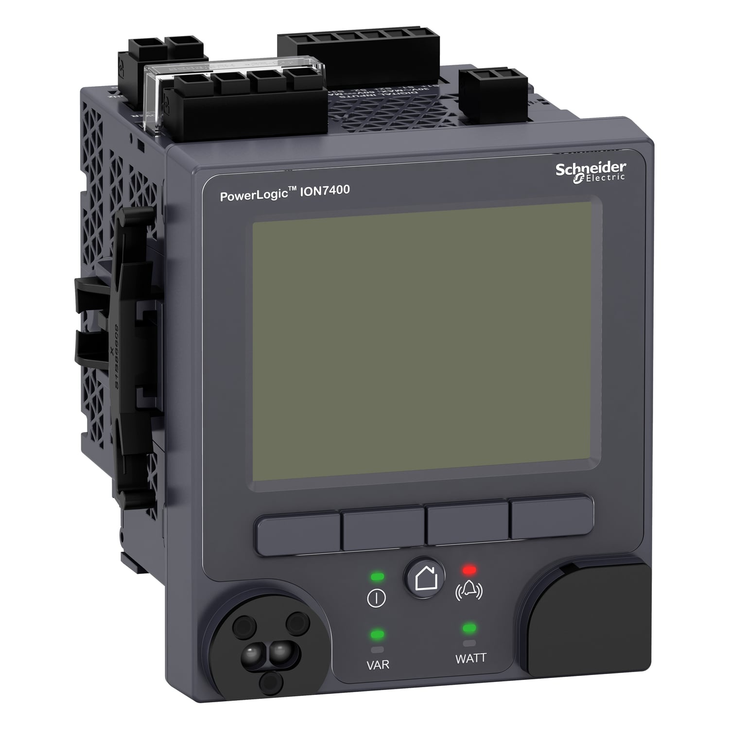 Power quality meter, PowerLogic ION7400, Standard, integrated display, 512 MB, 256 s/c, THD, RVC