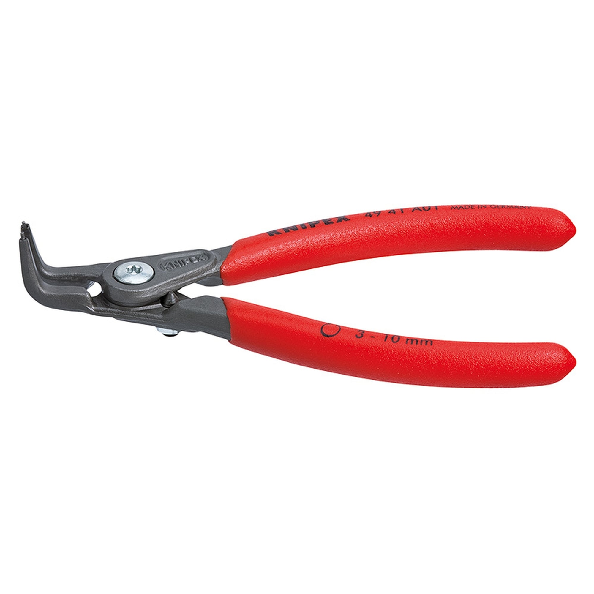 External 90° Angled Precision Snap Ring Pliers-Limiter, 5 1/4 in., Non-slip plastic, 1/32 in. Tips