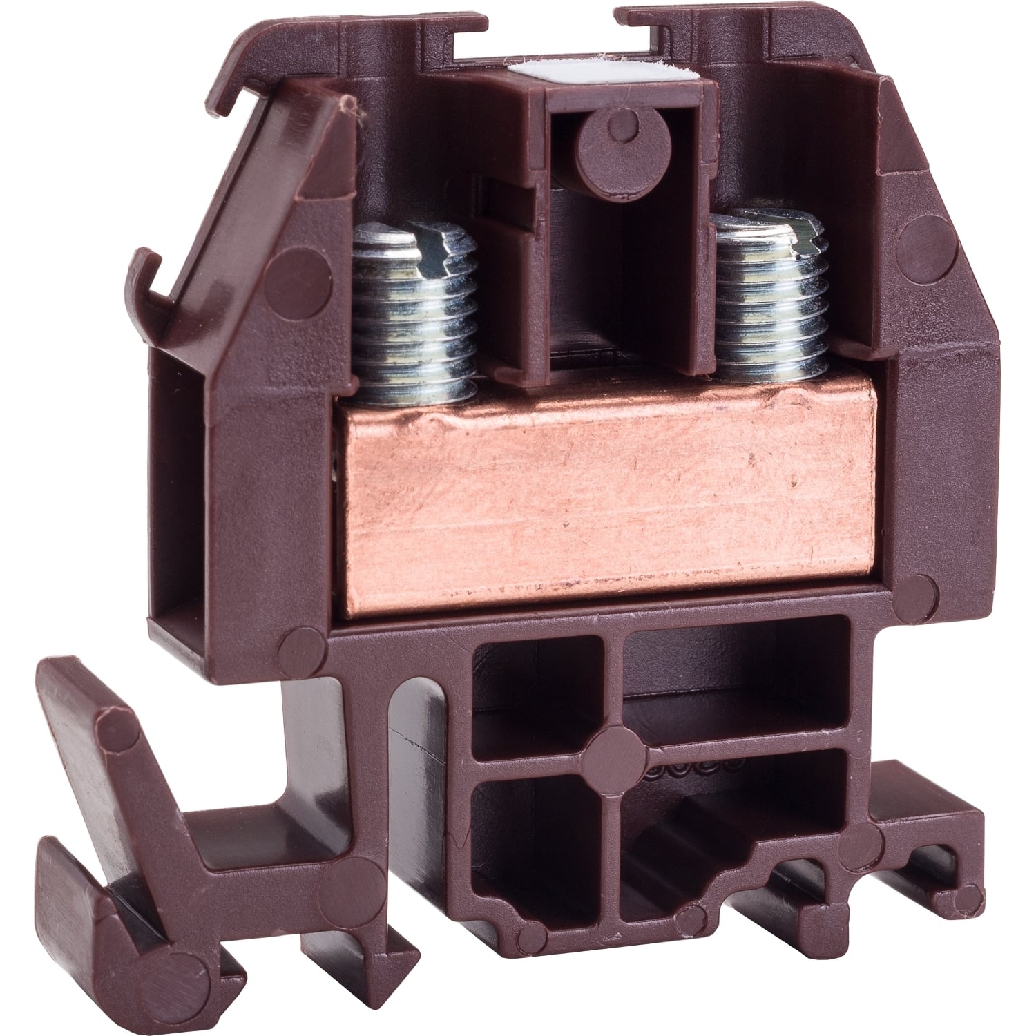 Terminal block, Linergy, box lug connector, brown colored block, 60A, 600 V