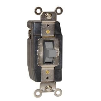 3A- 24V Standard Toggle Switch, Quiet, Single-Pole, Double-Throw, Center Off, Low Voltage, Gray