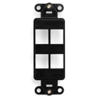 QuickPort Decora Insert, 4-Port, Black