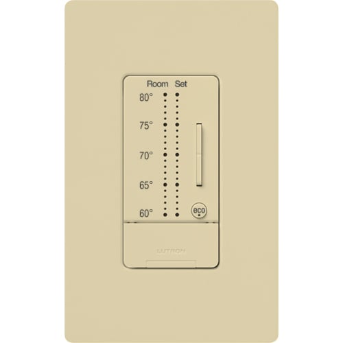 RadioRA 2 seeTemp wall control for Lutron thermostat (deg F) in ivory