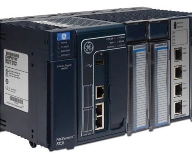 RX3i Ethernet NIU Kit with two Ethernet modules.