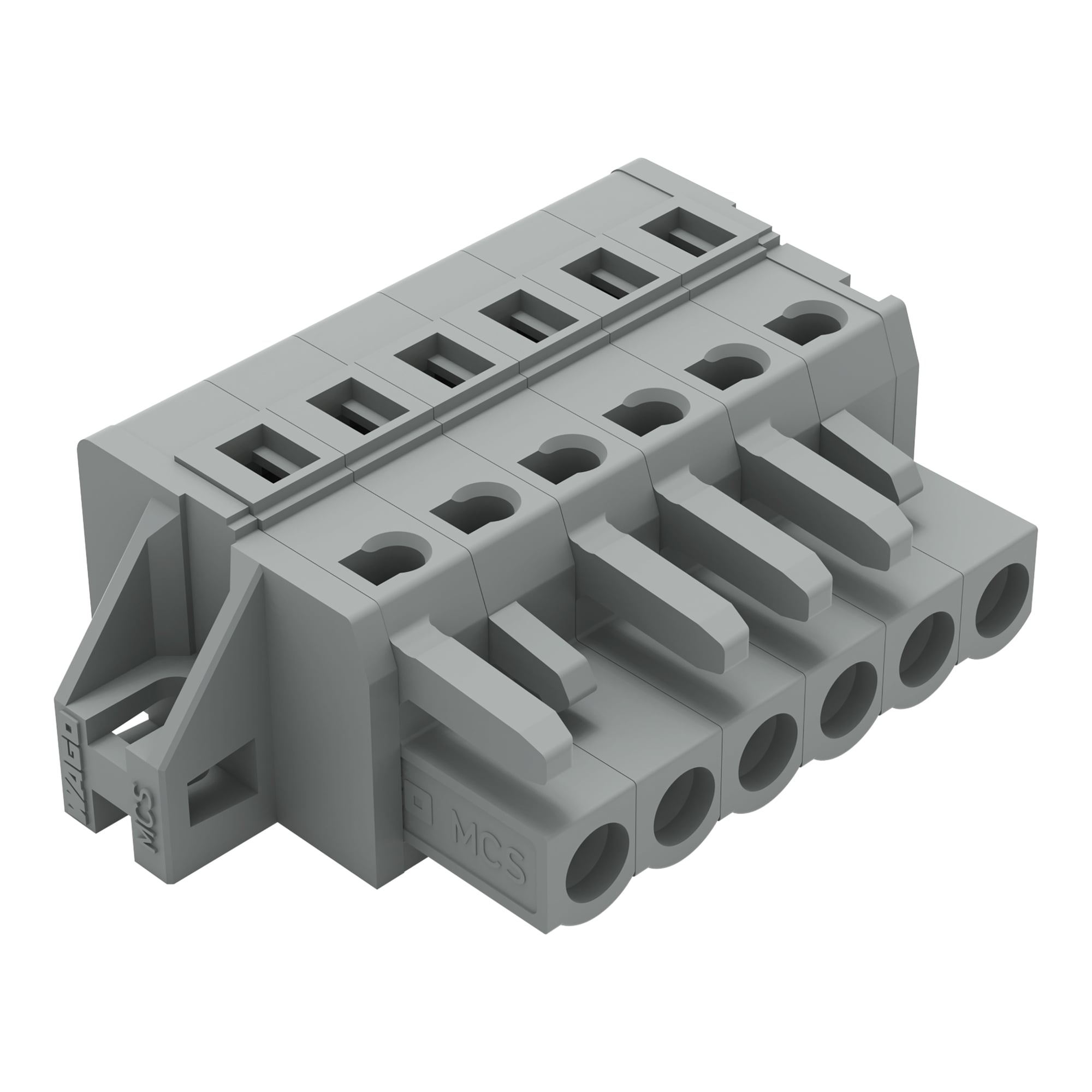 1-conductor female connector; CAGE CLAMP; 2.5 mm; Pin spacing 5 mm; 6-pole; clamping collar; 2,50 mm; gray