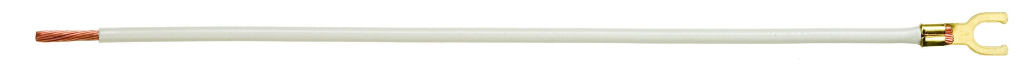 IDEAL, Wire Connector, Pigtail, Size: 8 IN Length, Wire Size: 12 AWG, Material: Brass-Alloy, Color: White, Wire Type: Stranded, Includes: #10 Fork And Stripped End