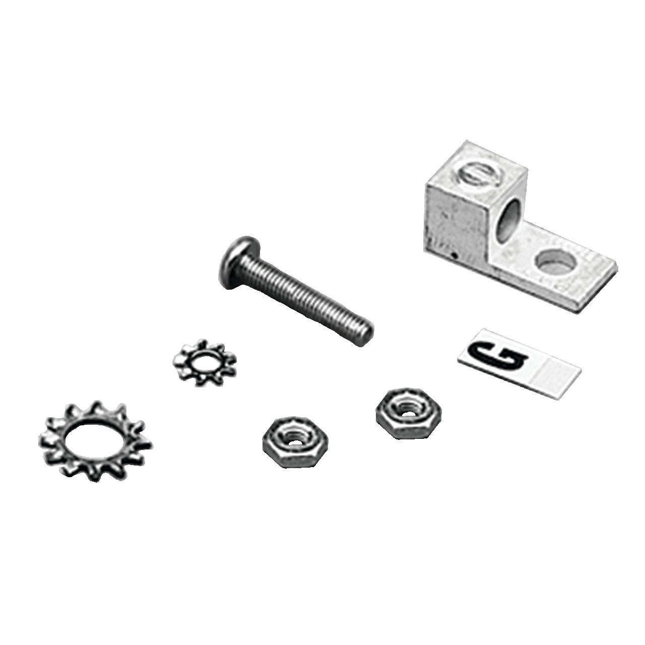 Grounding Lug Kit, fits AWG 2-14 wire, Tinned, Steel