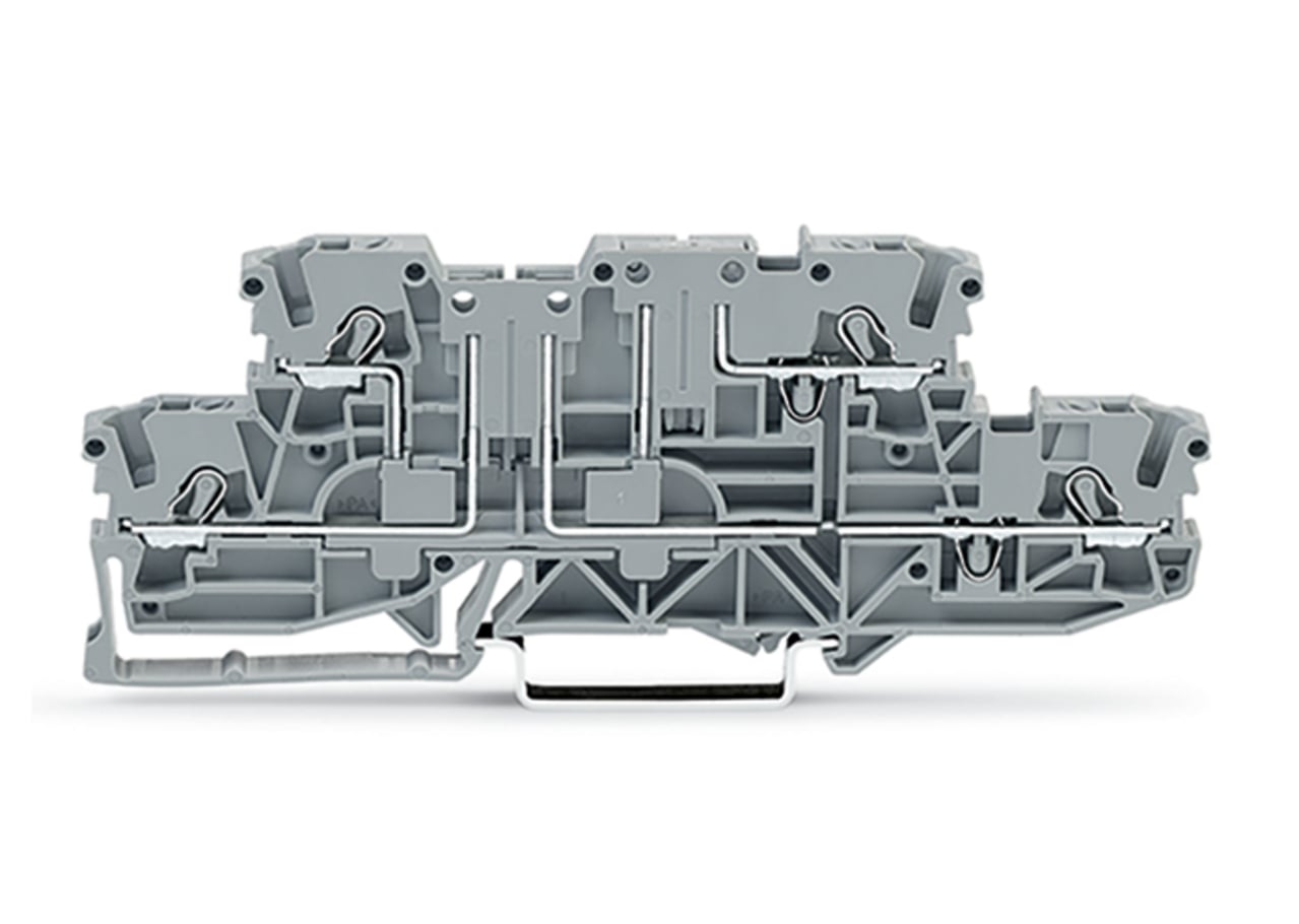 Double-deck carrier terminal block; L/L; for DIN-rail 35 x 15 and 35 x 7.5; 2.5 mm; Push-in CAGE CLAMP; 2,50 mm; gray