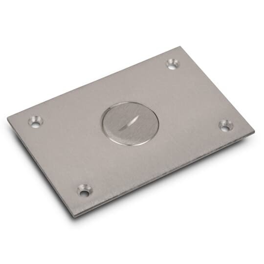 Cover Plate for Multi-Gang Floor Boxes for Power and Communications, Length 4-1/2 Inches, Width 3 Inches, 1 Inch NPS Plug, Aluminum