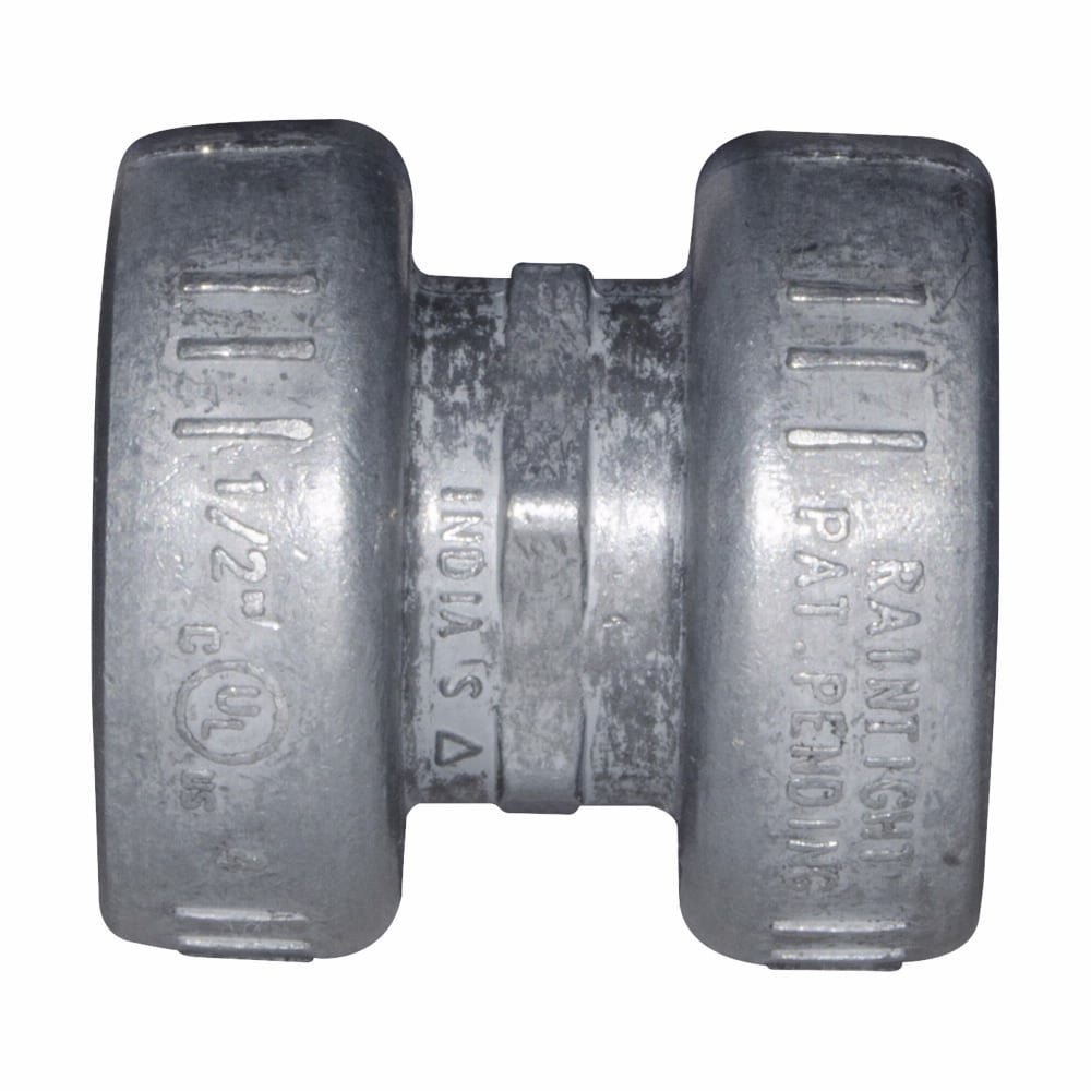 Eaton Crouse-Hinds series push-in raintight coupling, EMT, Zinc die cast, Raintight, no disassembly, 1/2"