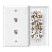 Standard Telephone Wall Jack, White