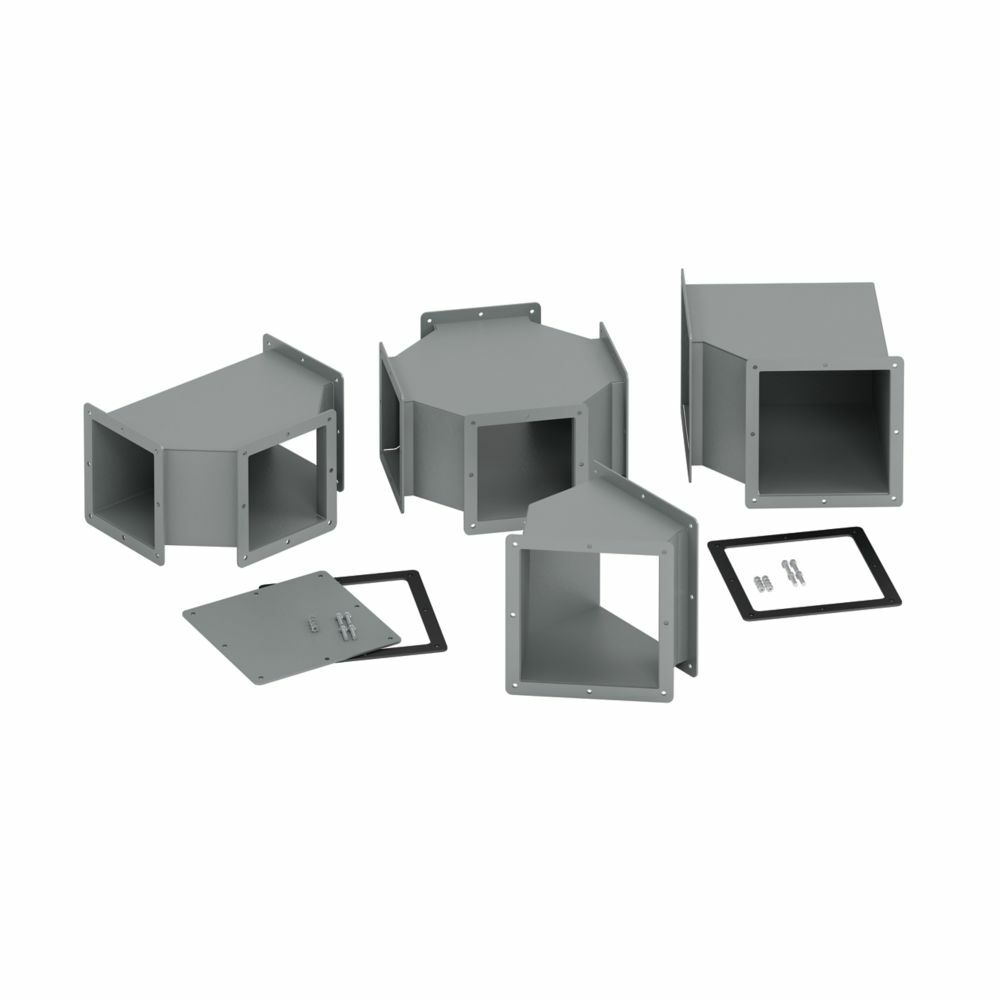 Eaton B-Line series wireway miscellaneous fitting, Feed through, Wireway cutoff fitting, NEMA 12, Steel, 6" X 6"