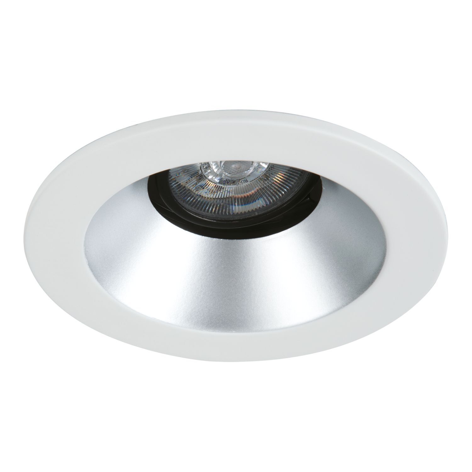 4" Conical Reflector, Open, 35 degree Tilt, Haze, White Flange