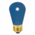 Incandescent Indicator & Sign Lamp, Designation: 11S14/B, 130 V, 11 WTT, S14 Shape, E26 Medium Base, Ceramic Blue, CC-9 Filament, 2500 HR, 3-1/2 IN Length, 1-3/4 IN Diameter