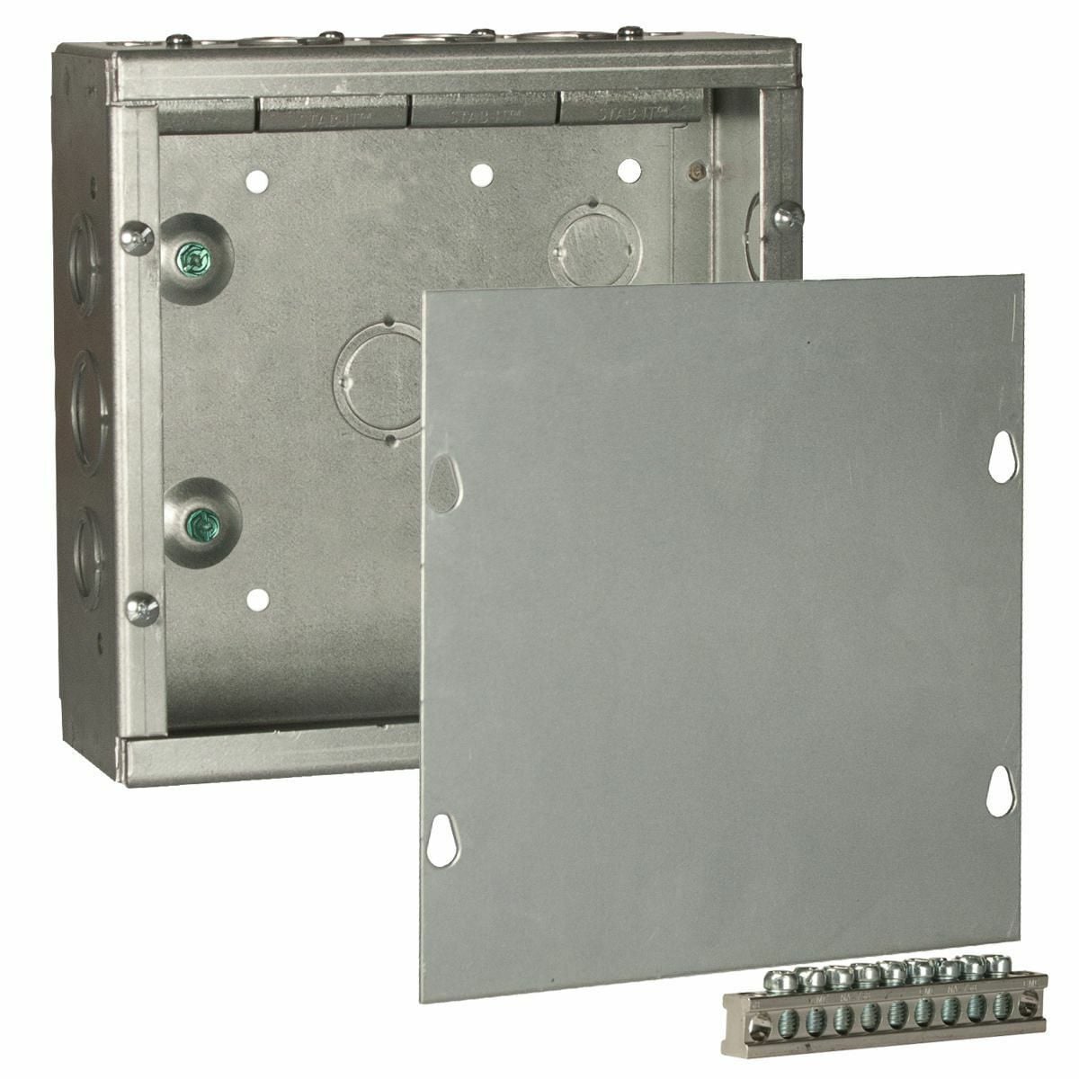 8 x 8 in. Grand Slam Junction Box with built in STAB-IT clamps,Knockouts