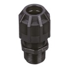 Liquidtight Strain Relief Connector, Straight, 1/2 Inch NPT Thread, Cable Range 0.310 Inch/7.9mm to 0.560 Inch/14.2mm, IP65 Rating, UV Resistant Polyamide 6.6 Body, Black