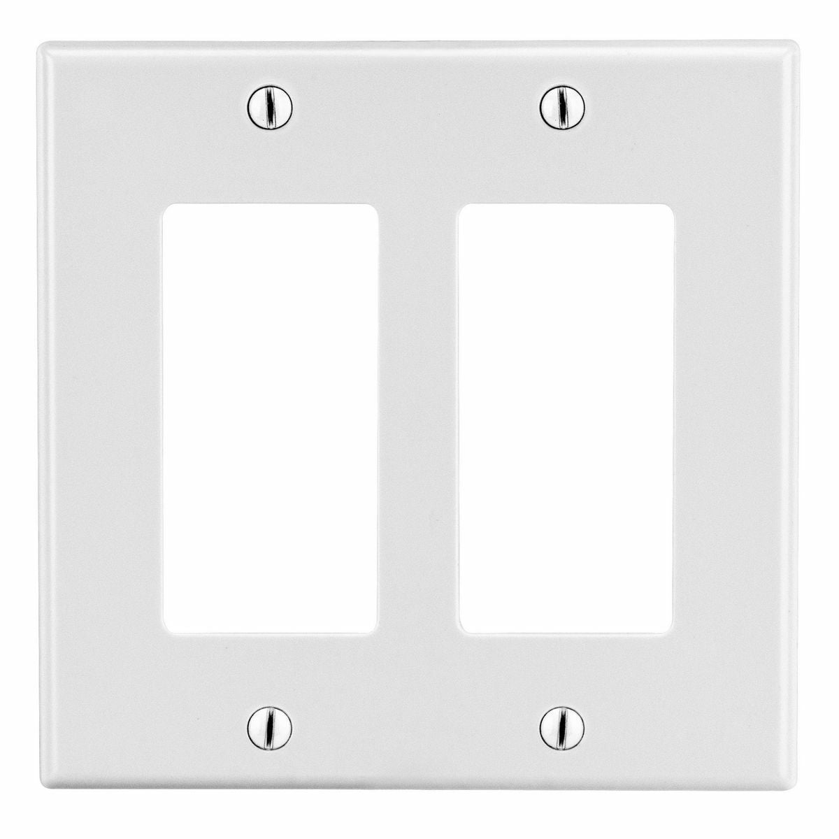 Hubbell Wiring Device Kellems, Wallplates and Box Covers, Wallplate,Non-Metallic, 2-Gang, 2) Decorator, White