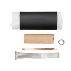 Jacket Seal, Includes 600ECS Assembly, Jacketing Tape, Braided Ground Strap (Welded), Copper Foil Tape-Cut, Coil Spring, Butyl Auto Tape, Instruction Sheet.