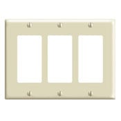 3-Gang Decora/GFCI Device Decora Wallplate/Faceplate, Standard Size, Thermoset, Device Mount - Ivory