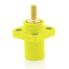 16 Series , Single Pole Cam Type Male Panel Receptacle Continuous Cable Range, Yellow