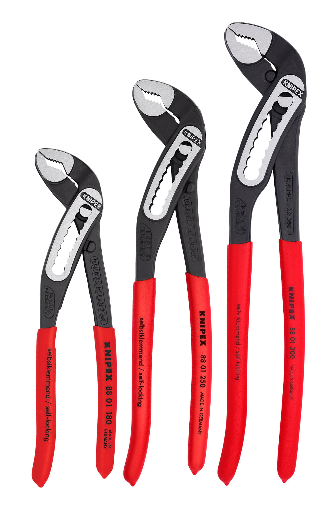 3 Pc Alligator Water Pump Pliers Set, Non-Slip Plastic