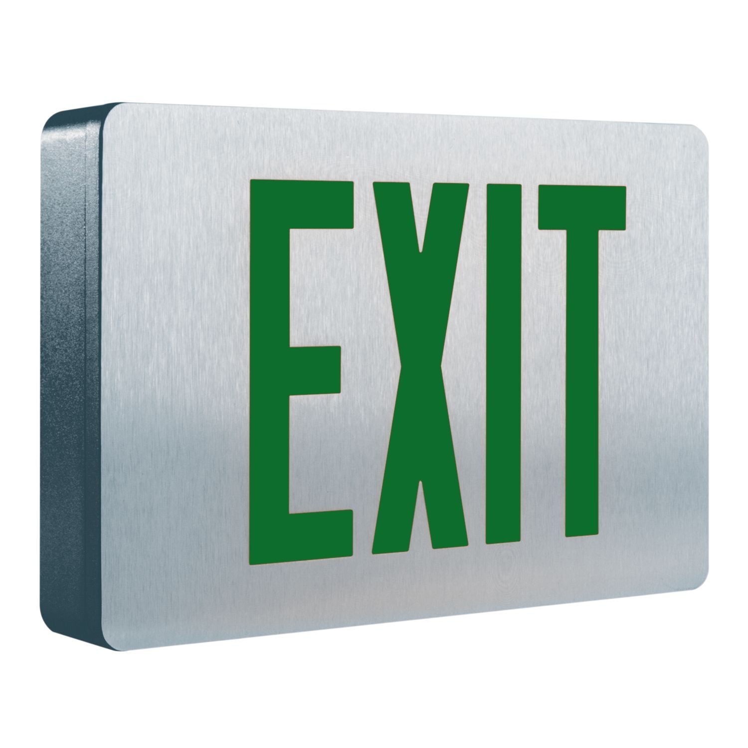 LED, Brushed Aluminum Face and Black Housing, Double Face, Red and Green Letters, AC Only