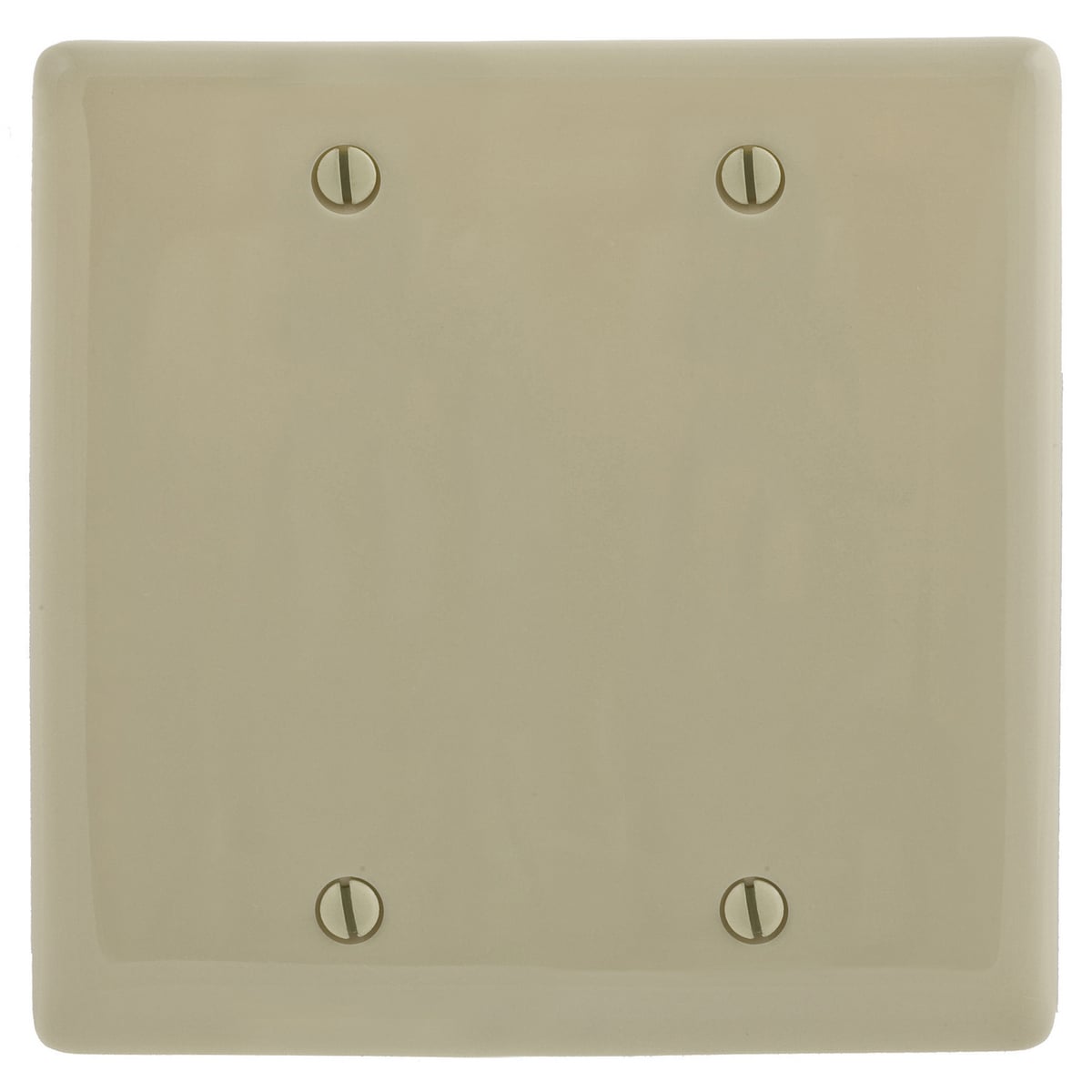 Wallplates and Box Covers, Wallplate, Nylon, 2-Gang, 2) Blank, Box Mount, Ivory