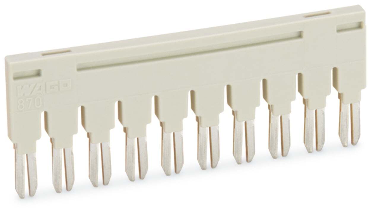 Push-in type jumper bar; insulated; 10-way; Nominal current 18 A; light gray