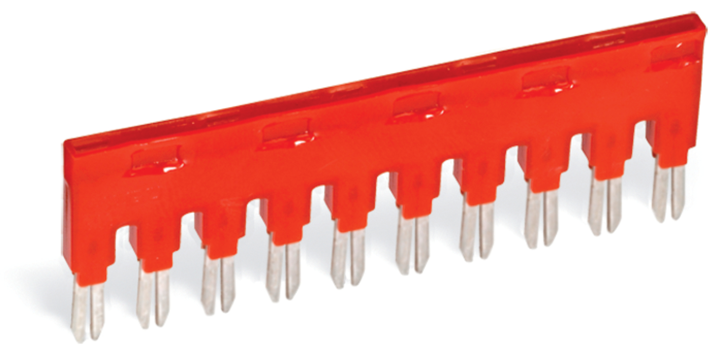 Jumper; for jumper slot; 10-way; insulated; red