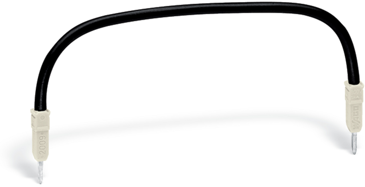 Push-in type wire jumper; 1.5 mm; insulated; 110 mm long; black